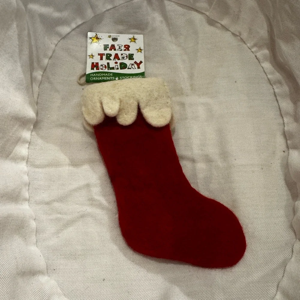 Wild Woolies 100% Wool Snowman Mini Stocking Christmas Ornament - NWT
